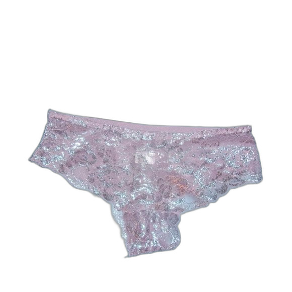 Youmita 36B Seafog Metallic Lace Bra & Large Metallic Lace Hipster Set NWT - Picture 8 of 10